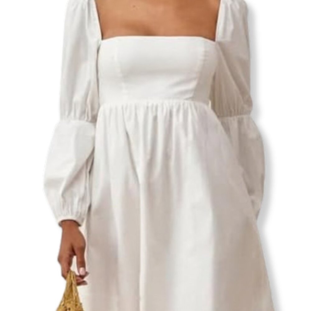 Reformation Women's White Long Sleeve Mini Dress - Picture 2 of 8